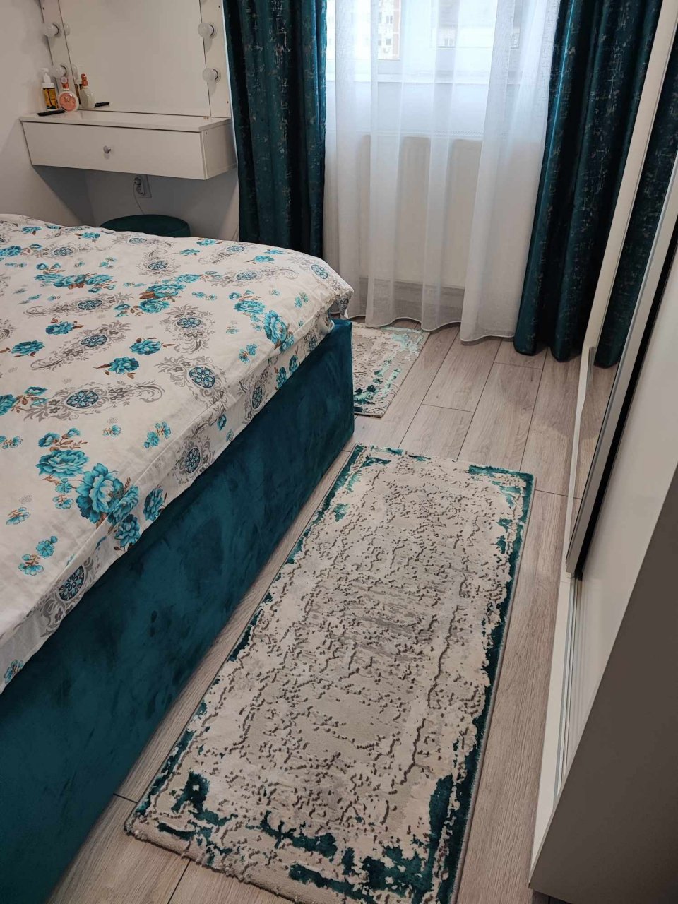 Covor Rhodos, gri cu chenar turcoaz [2]