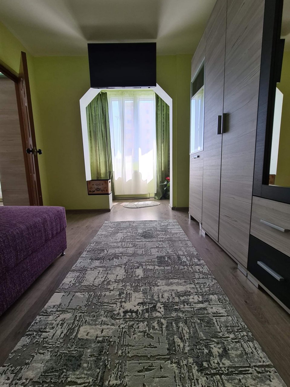 Traversa modernă pentru hol, model zgariat, crem sau gri [4]