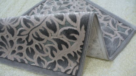 Carpete 70/100 - Covor deosebit, grofat, gri model floral