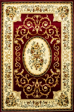 Covoare 100/200 - Covor clasic cu medalion, floral, bordo
