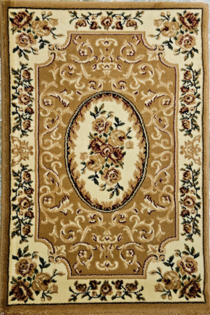 Covoare 150/235 - Covor clasic cu medalion, floral, crem maro