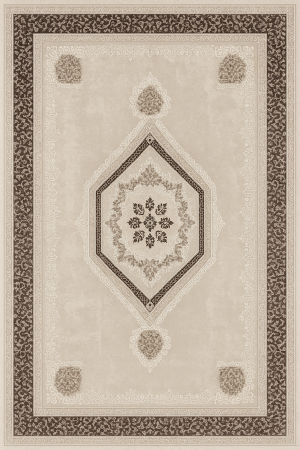 Carpete 50/80 - Covor clasic model romb, crem wenge