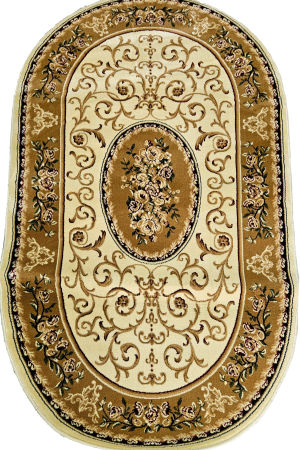 Covoare 150/235 - Covor crem clasic floral cu medalion, OVAL