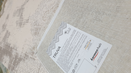 Covor exclusivist cu franjuri, model medalion, crem bej [2]