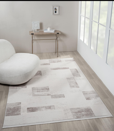 COVOR EXCLUSIVIST alb crem cu franjuri delicati , model Viva [2]