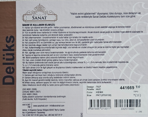 COVOR EXCLUSIVIST ivoire cu franjuri, model medalion, rotund [1]