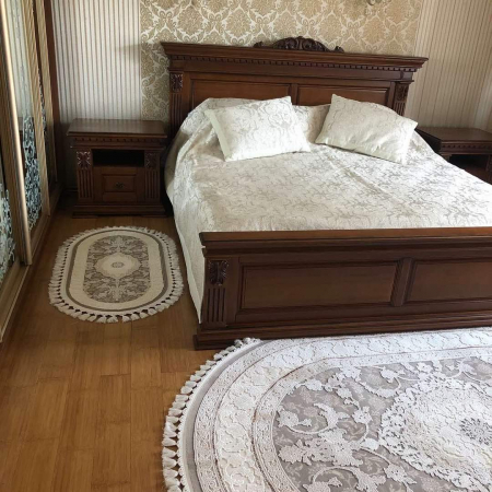 COVOR acrilic exclusivist, crem maro, cu ciucuri, oval [2]