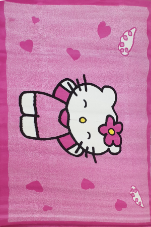 Covoare pentru copii - COVOR roz pentru fete, model Hello Kitty