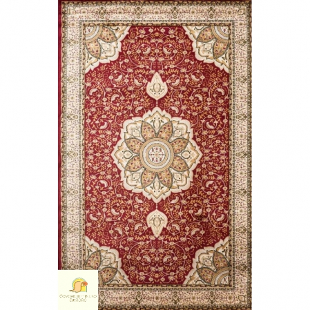 Covoare 200/300 - Covor gros clasic, model floral cu medalion , bordo