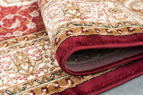 Covor gros clasic, model floral cu medalion , bordo [1]