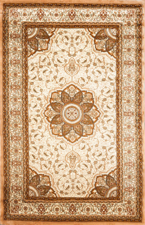 Covoare 150/235 - Covor gros clasic, model floral cu medalion , crem