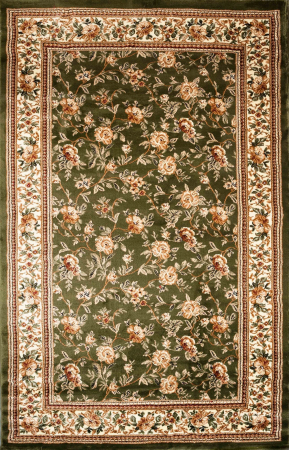 Covoare 170/250 - Covor gros clasic, model floral, verde
