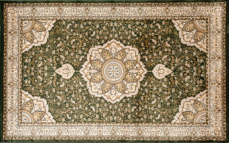 Covor gros clasic, model medalion, verde [1]