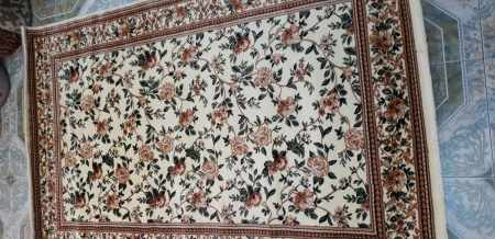 Covor gros clasic, model floral, crem [2]