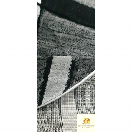 Covor gros, modern,model  geometric, gri negru, dreptunghiular [1]