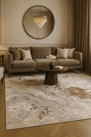 Covoare 125/200 - Covor modern, bej maro gri, model Versay