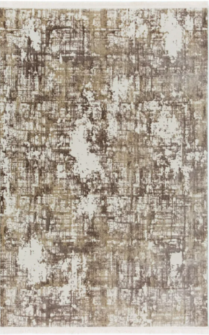 Covoare 300/400 - Covor modern cu franjuri delicati, CREM MARO ÎNCHIS, 935A