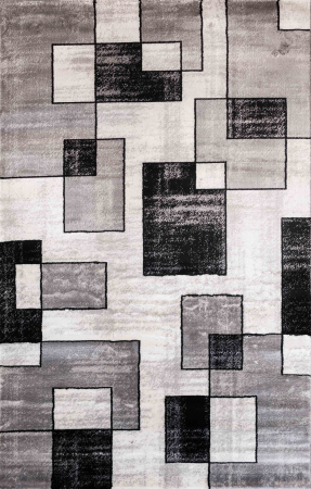 Covoare in relief - COVOR MODERN CU PATRATE gri negru, 120x190 cm