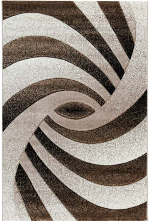 Covoare in relief - Covor modern geometric bej maro, model linii