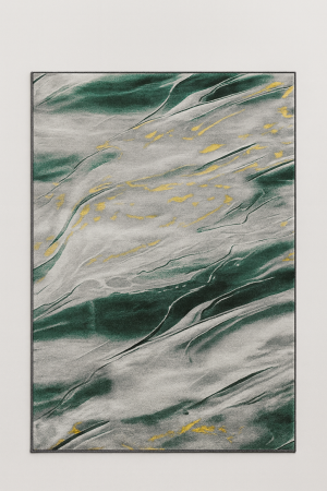 Covoare 200/300 - Covor modern gri verde smarald, dreptunghiular