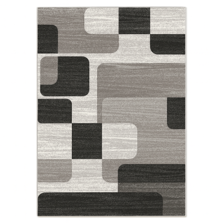 Covoare in relief - COVOR modern in relief cu patrate gri negru