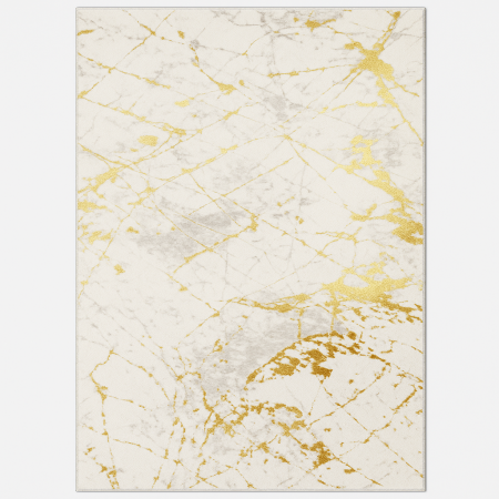 TRAVERSA 80 cm - Covor modern simplist, alb crem auriu