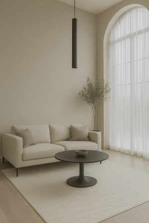 TRAVERSA 80 cm - Covor modern simplist alb, model linii