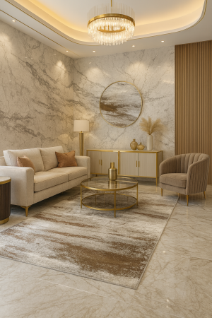 COVOARE DUPA DIMENSIUNI - Covor modern, simplist bej crem maro, Venice