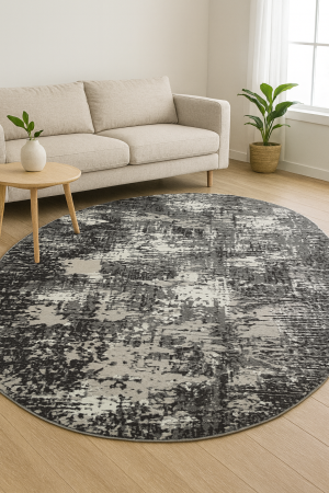 Covoare 100/200 - Covor modern, simplist bej gri, oval