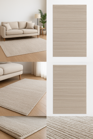 Covor modern simplist crem, model linii [1]