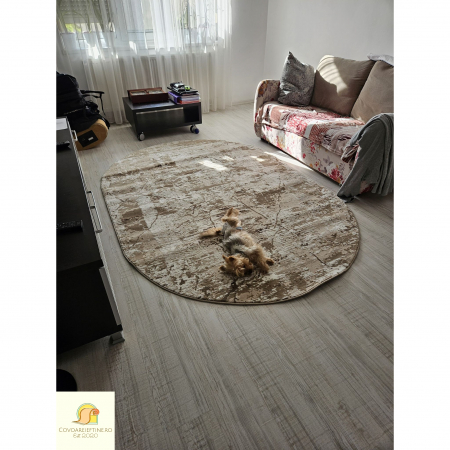 Covoare 150/235 - Covor modern, simplist crem bej maro, oval