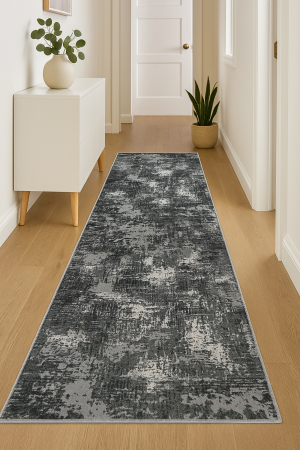 Covor modern, simplist negru gri [2]