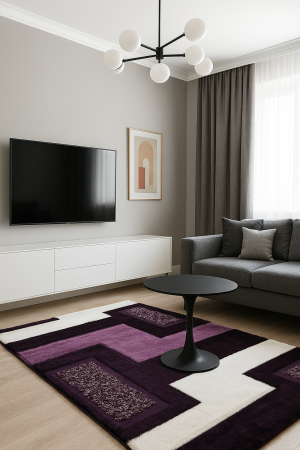 Covoare 200/300 - COVOR PUFOS MATASE, mov cu alb, 200×300 cm