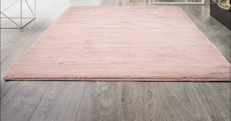 Covoare din blanita - COVOR roz blană de iepure SOFT TOUCH