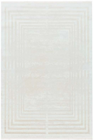 Seturi pentru dormitor latime 80 cm - Covor York acrilic 100%, alb bej, cu franjuri