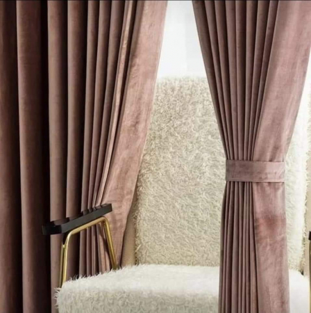 Seturi pentru baie - Draperie de catifea la metraj, roz pudra, inaltime standard 2.80m