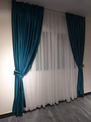 Seturi pentru baie - PERDEA triplu voal alba