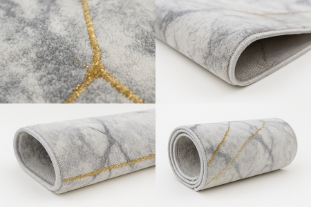 Traversa moderna gri auriu, latime 80 cm, surfilata la capete [1]