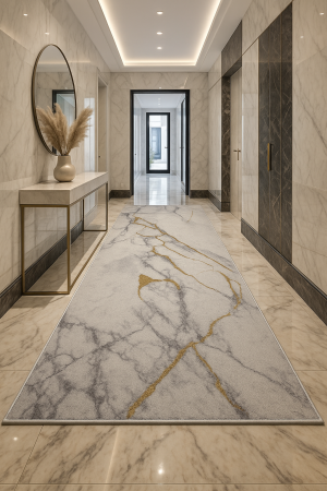 TRAVERSA 80 cm - Traversa moderna gri auriu, latime 80 cm, surfilata la capete