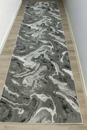 COVOARE LA METRU - Traversa moderna gri antracit latime 80 cm