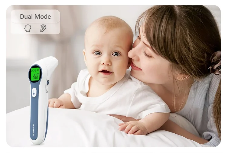 Безконтактен инфрачервен термометър за възрастни и деца - с двоен режим (чело/ухо) [5]