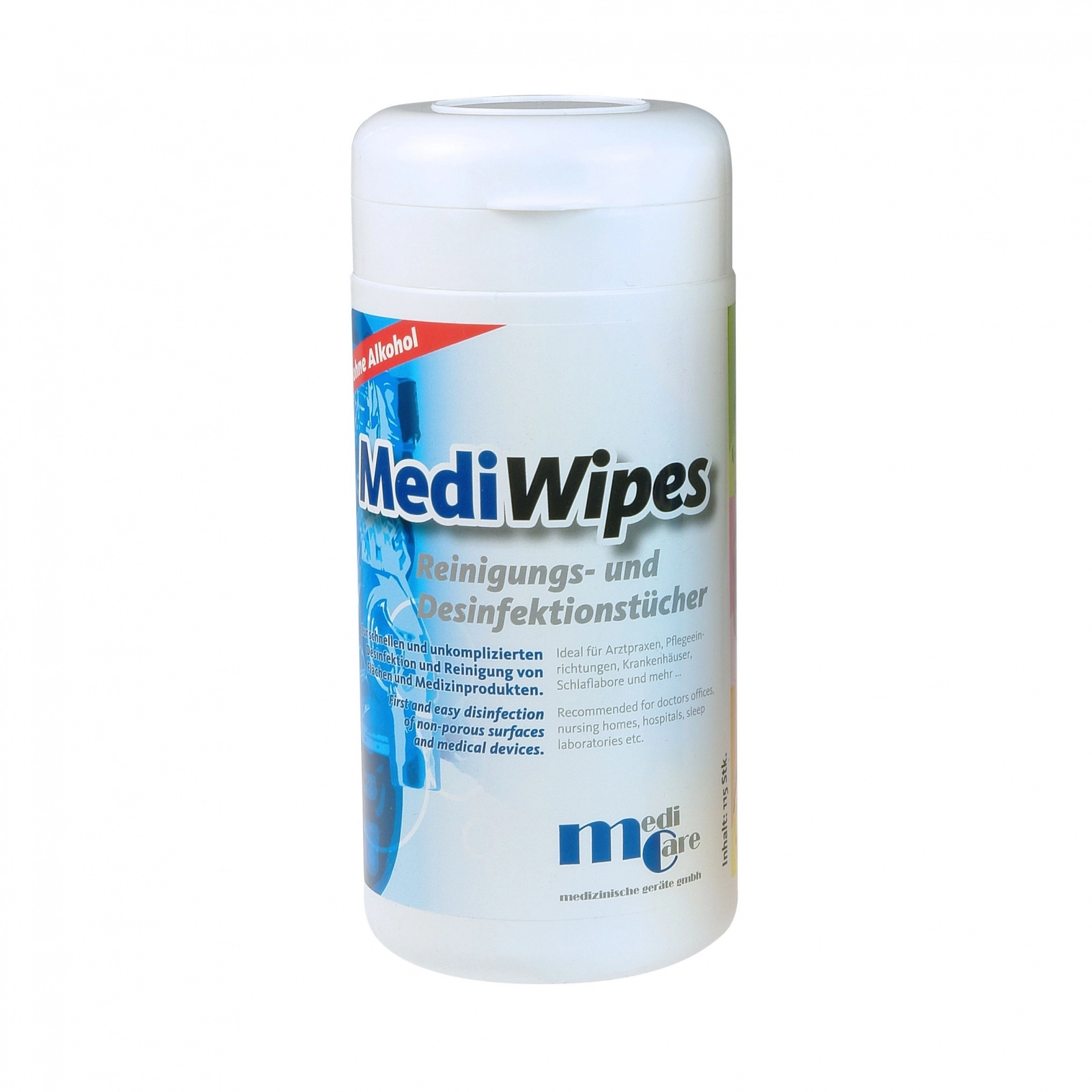 Мокри кърпички за почистване/дезинфекция на CPAP маска MediWipes Neutral (115 бр, 30х30 см) [1]