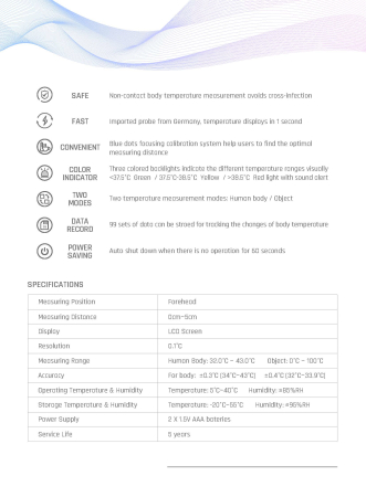 Безконтактен дигитален инфрачервен термометър с памет - LFR30B [1]