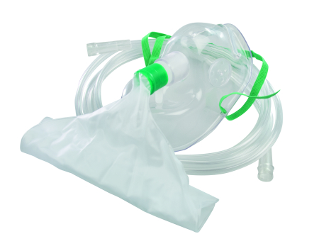 Кислородни маски - Кислородна маска, за възрастни, 2,1 м, висока концентрация, бутилка, 2 клапана - HUM