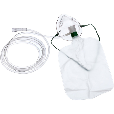 Кислородни маски - Кислородна маска, за възрастни, 2,1 м, висока концентрация, бутилка, без клапан