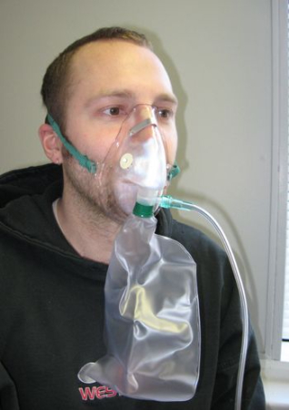 Кислородна маска, за възрастни, 2,1 м, висока концентрация, бутилка, един клапан [2]