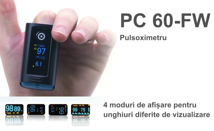 Pulsoximetru PC‐60FW cu bluetooth si display OLED [7]