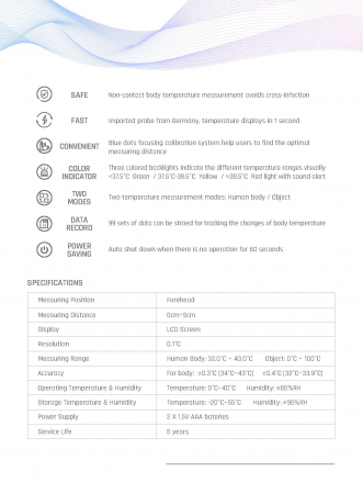 Termometru NON CONTACT, digital cu infrarosu si memorie -  LFR30B [1]