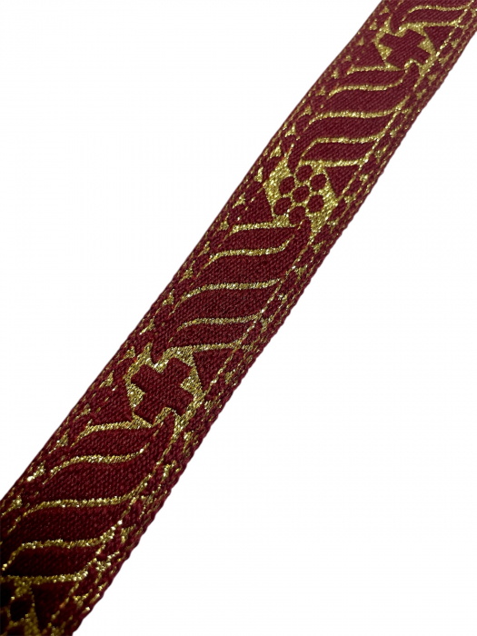 Galon bisericesc grena-auriu 2.3cm [2]