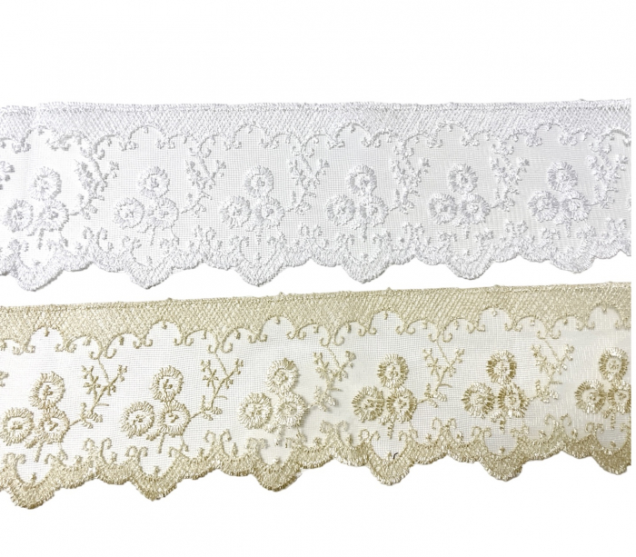 Dantela brodata pe tull 9cm [2]